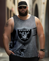 T-shirt sans manches imprimé grande taille pour homme